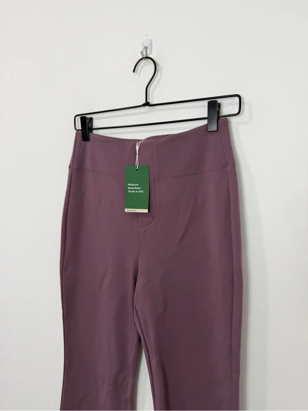Halara Flex High Waisted Back Side Pocket Slight Flare Work Pants Purple NWT